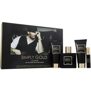 Simply Gold Homme Eau de Toilette 4 Pieces Gift Set : Eau de Toilette 100ml - Ea Buy Cheap Best Wholesale