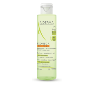 A-Derma Exomega Control Gel Limpeza Emoliente 2 em 1 pele atópica 200ml Clearance Pirce Sale