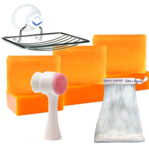 Pacotes com 6 Sabonetes de Ácido Kójico, Saboneteira e Pincel Facial - Kojie San Clearance Cheap Real