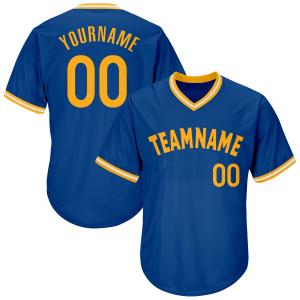Custom Royal Gold-White Authentic Throwback Rib-Knit Baseball Jersey Shirt Clearance Store Sale Online