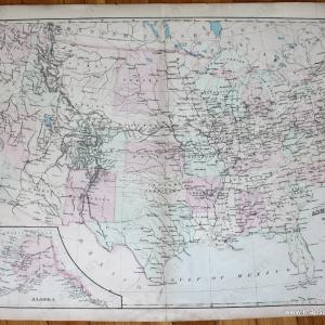 1872 - Asher & Adams' United States and Territories - Antique Map Outlet Cheap Quality