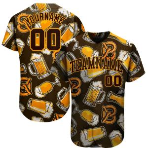 Custom 3D Pattern Design Beer Authentic Baseball Jersey Outlet Looking For