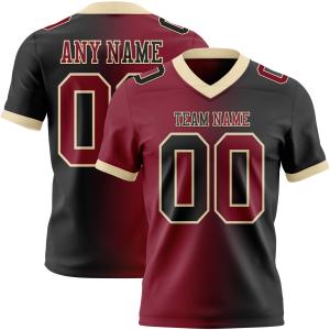 Custom Black Crimson-Cream Mesh Authentic Gradient Fashion Football Jersey Big Discount Online