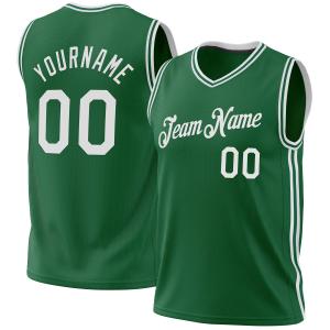 Custom Kelly Green White Authentic Throwback Basketball Jersey Discount Reliable