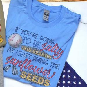 Salty Sunflower Seeds Baseball Performance T-Shirt Official Cheap Online