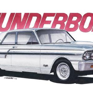 1964 Fairlane Thunderbolt Art Print Free Shipping Supply