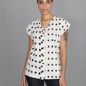 Maxwell Button Top- FINAL SALE Quality Free Shipping Low Pice