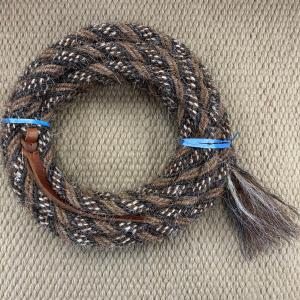 Mecate - MEC109 - 1/2"x22' 6-Strand Light Brown, Charcoal and Cream Online Online Clearance