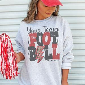 Team Name Football Red & Black Unisex NuBlend Crew Sweatshirt Buy Cheap Find Great