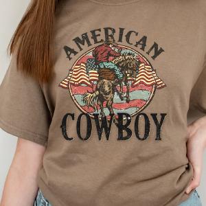 Vintage American Cowboy Short Sleeve Relaxed Fit T-Shirt Buy Cheap Pice