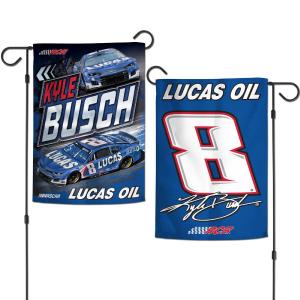 Kyle Busch 2025 Lucas Oil Two Sided 12x18 Garden Flag Clearance Deals