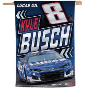 Kyle Busch 2025 Lucas Oil 28x40 Vertical Flag Clearance With Credit Card