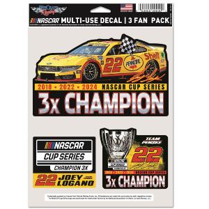 Joey Logano 2024 NASCAR Cup Series Champion Multi-Use Decal 3-Pack - Sale Amazon For Sale