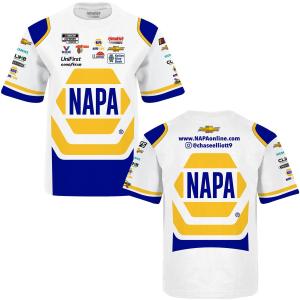Chase Elliott Youth NAPA Sublimated Uniform Pit Crew T-Shirt White - Sale One Size Left Many Kinds Of Sale Online