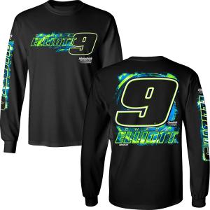 Chase Elliott 2025 Long Sleeve Radial 3-Spot T-Shirt Black Outlet Cheap