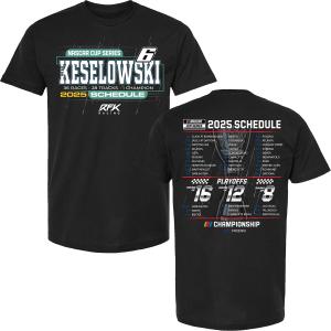 Brad Keselowski 2025 NASCAR Cup Series Schedule T-Shirt Black With Credit Card Cheap Online