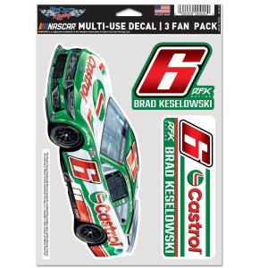 Brad Keselowski 2025 Multi-Use Castrol #6 Decal 3-Pack Wholesale Pice Cheap Pice