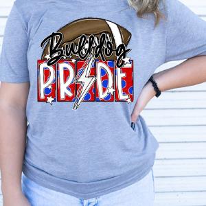 Football Pride Bulldog Red & Navy Adult Soft-Tek Blend T-Shirt 2025 New Cheap Pice
