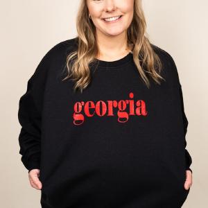 Georgia Textured Vinyl Unisex Fleece Crew Supply Cheap Pice