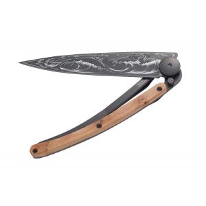 Deejo Black 37g Knife with Juniper Handle, Wave Outlet Discount Sale