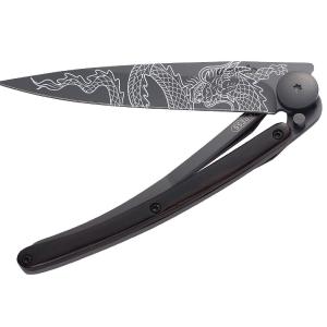 Deejo Black 37g Knife with Ebony Handle, Japanese Dragon Online