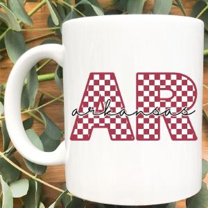 Arkansas Checkered Ceramic Mug Buy Cheap Best Pices