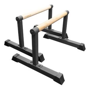 Wooden Grip Parallettes - 3 Sizes, Steel Base Clearance Latest