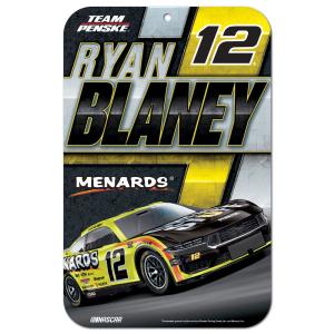 Ryan Blaney Menards #12 11x17 Plastic Sign - Sale Free Shipping Best Pices