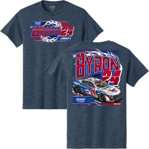 William Byron 2025 Liberty Flames 2-Spot T-Shirt Blue Best Pices Sale Online