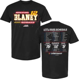 Ryan Blaney 2025 NASCAR Cup Series Schedule T-Shirt Black - Sale Limited Edition Online