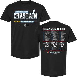 Ross Chastain 2025 NASCAR Cup Series Schedule T-Shirt Black - Sale For Sale Cheap Pice