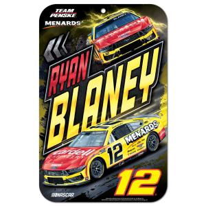 Ryan Blaney 2025 Menards #12 11x17 Plastic Sign Sale Best Seller