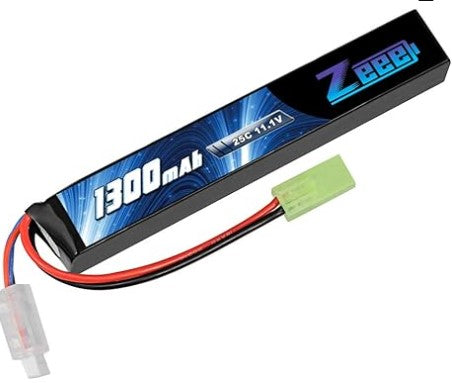 Batterie LiPo Airsoft 3S  Zeee 11,1 V 1300 mAh 25 C avec connecteur Mini Tamiya Cheap Pice Outlet Sale