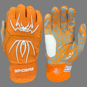 Spiderz HYBRID Batting Gloves - Orange/White Low Cost