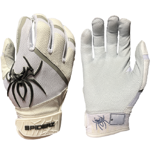 Spiderz PRO Batting Gloves - White/Black/Silver Shipping Discount Authentic