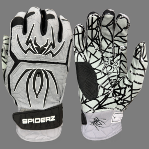 Spiderz HYBRID Batting Gloves - Silver/Black Outlet 100% Original
