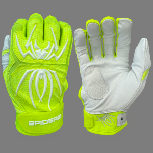 2024 Spiderz ENDITE LTD "Smooth Palm" Batting Gloves - Neon Yellow/White Sale How Much