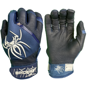 2023 Spiderz PRO Batting Gloves - Navy Blue/White (slight discolored wrist strap) Online Online With Mastercard
