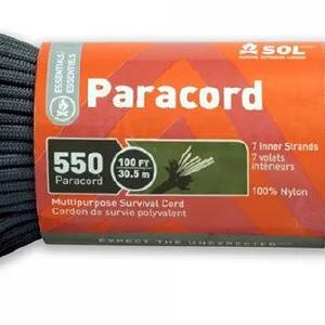 SOL Paracord 550 30M Black Free Shipping Sast