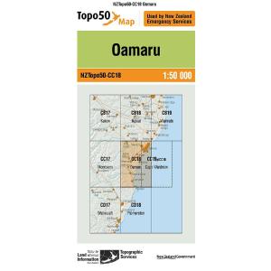 NZ Topo 50 Map CC18 Oamaru Popular Cheap Online