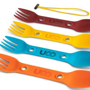 UCO Utility Spork 4-Pack with Lanyard Red/Blue/Yellow/Orange Cheap Best Pices