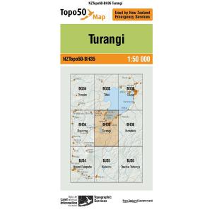 NZ Topo 50 Map BH35 Turangi Popular