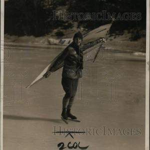 1927 Press Photo Mildred Sahulka of NY on ice skates - neo01274 Sale Great Deals