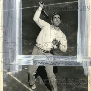 1938 Press Photo Cleveland Indians baseball player Johnny Allen plays tennis Cheap Pictures
