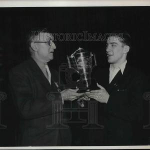 1938 Press Photo John Santiago Awarded AAU Fight Titile Trophy Clearance 2025 Unisex