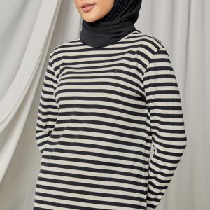 dUCk Striped T-Shirt in Black Sale Low Cost