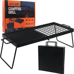 24" Heavy Duty Folding Campfire Grill With Folding Grill Design For Compact Storage Campfire Grill Grate And Griddle For Versatile Campfire Cooking Online Online Original