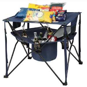 27" Folding Tailgating Table with Cooler, Portable Camping Picnic Table with Cup Holders, Carry Bag for Outdoors, Beach, Hiking, Campfire, Tailgating Latest