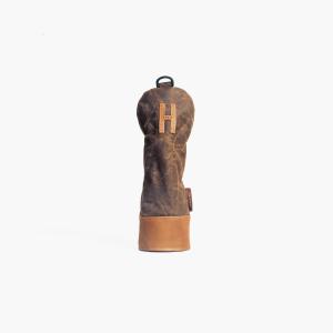 Waxed Canvas golf Headcover in Bourbon brown Hybrid Tumblr