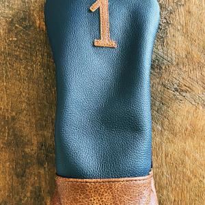 Single Barrel collection leather golf Headcover in Italian Navy calf/ Vintage Saddle Tan appointments Buy Cheap Wiki